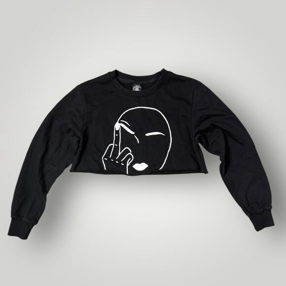 Upsoar Family Graphic Crop Sweatshirt Dracula Print Long Sleeve Top Size M - Picture 1 of 7